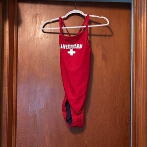 OFFICIALLY LICENSED LIFEGUARD Red Lifeguard Swimsuit NWOT Size 38